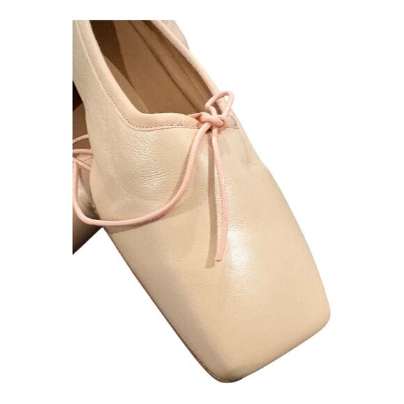 Mansur Gavriel Dream Bow Ballet Flats Ballerina Leather Square Toe Nude Sz 9 - Picture 5 of 10